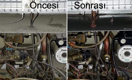 kombi bakım öncesi sonrası